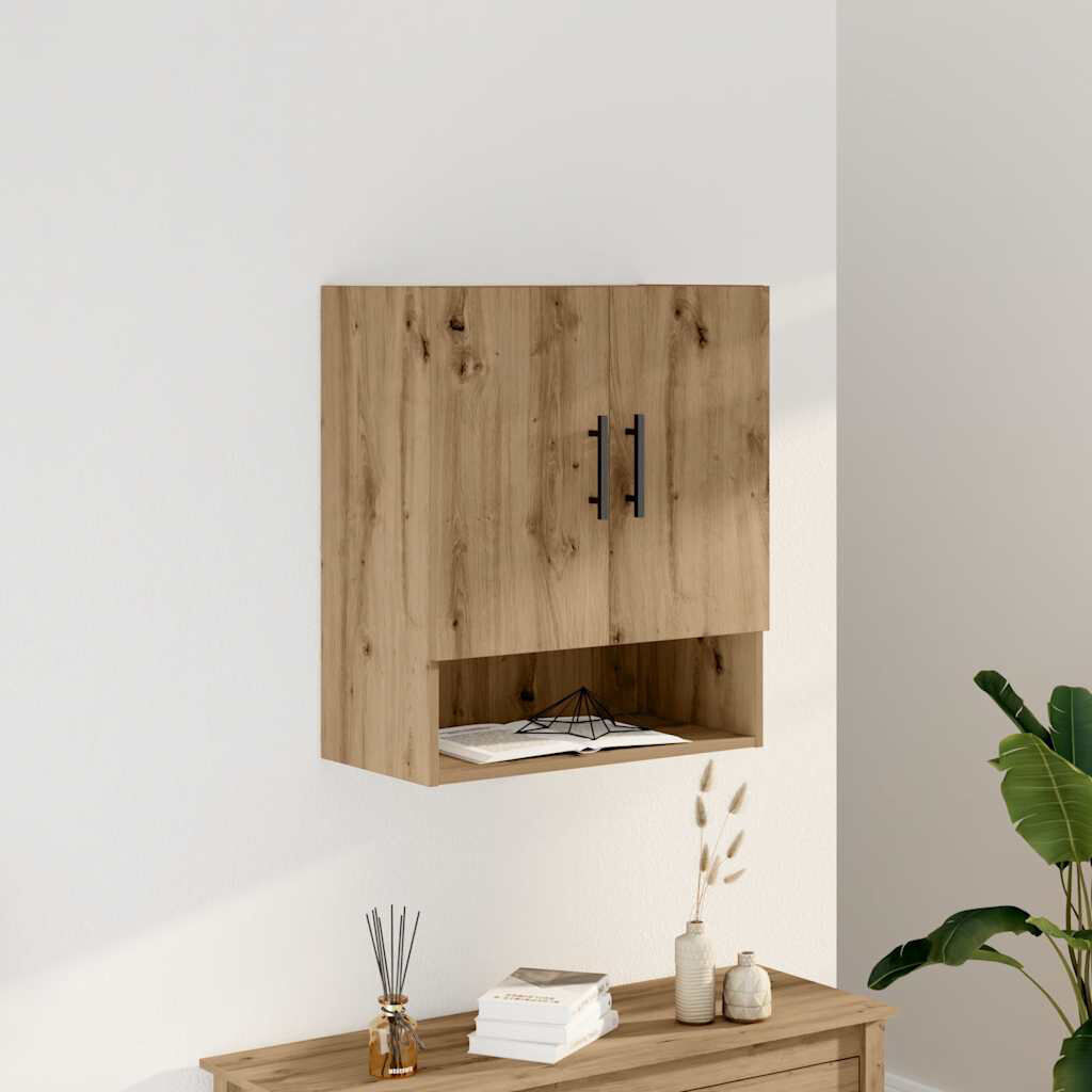 17 Stories Over the Toilet Storage Artisan Oak/Black 70cm H X 60cm W X 31cm D