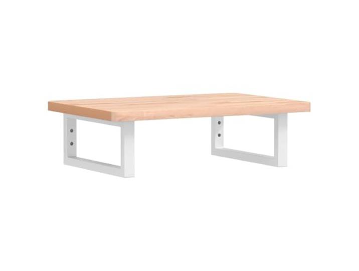 WEMYUFURN Waschbeckenregal Wandmontage Stahl Massivholz Buche Stahlgestell, Buchenholz massiv, rechteckige Halterungen, Handtuchaufhängung, Schweberegal, Schrauben nicht enthalten