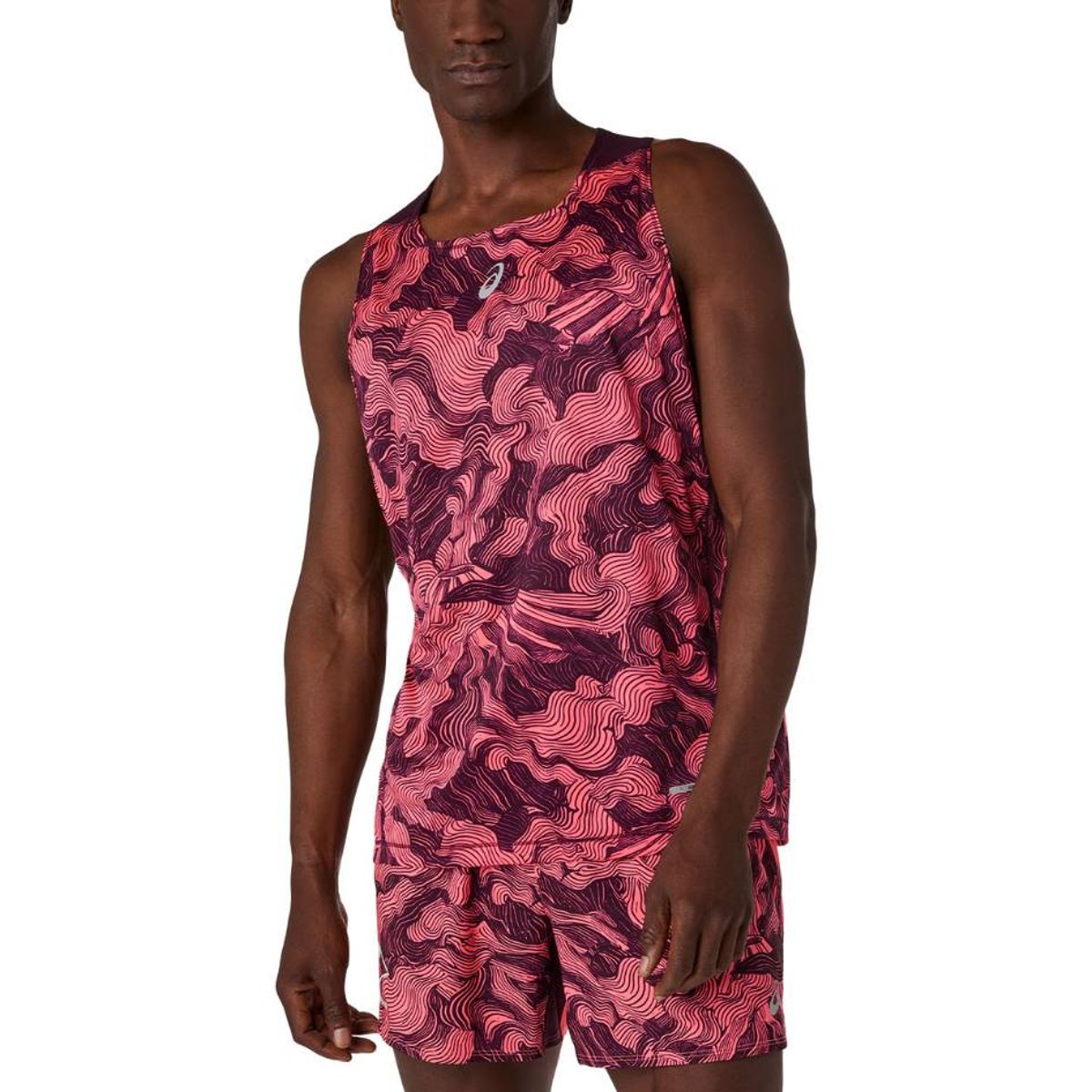 Camiseta Regata Asics Fujitrail Rosa Roxo, Tamanho S Homem