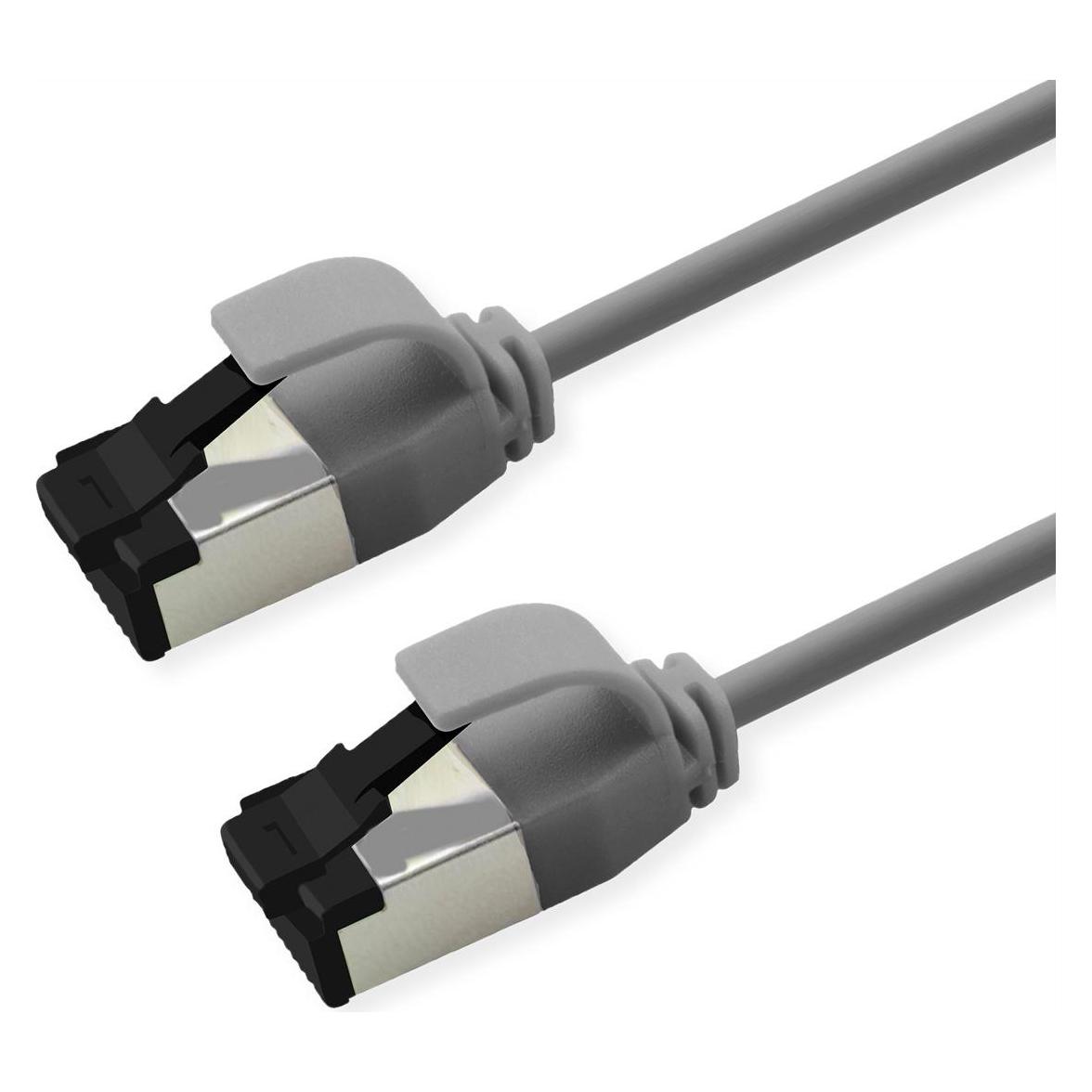 Roline S/FTP P-Kabel Kat.8.1, grau, 0.5m PoE, Slim, LSOH (S/FTP, CAT8.1, 0.50 m) (21.15.3400)