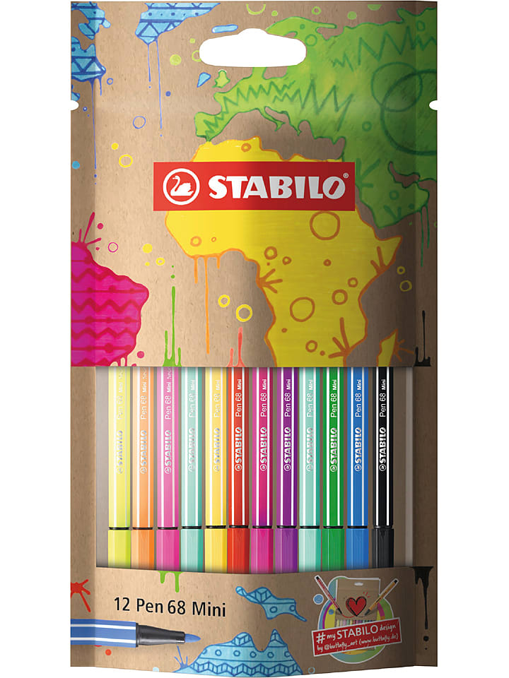 Premium-Filzstifte "STABILO Pen 68 Mini-#mySTABILOdesign Edition" - 12 Stück - onesize