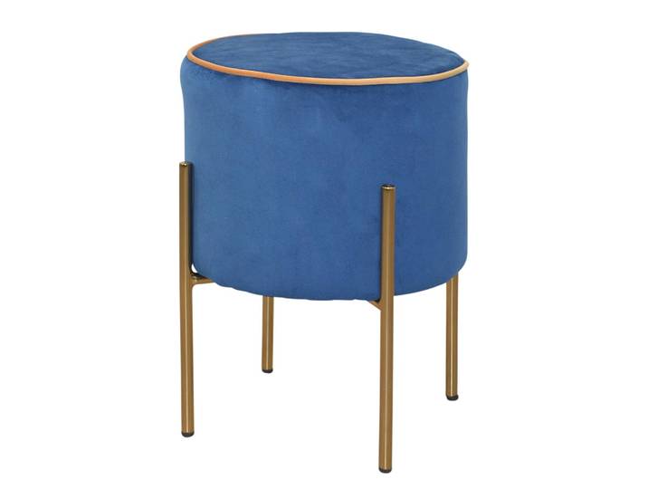 Repose-pieds capitonné Ostbirk Ø 35cm Bleu/Bleu