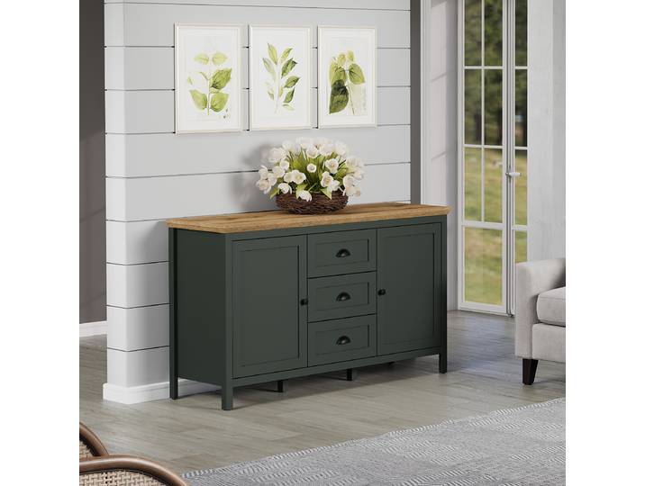 Sideboard 146 x 86 x 45cm Braun/Grün