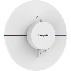 Hansgrohe ShowerSelect Comfort S Thermostat Unterputz, Mattweiß – Komfortable Temperatur- und Volumensteuerung mit Sicherheitssperre bei 40 °C