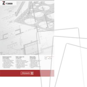 Brunnen Transparentpapier 1047469, A4, weiß, 90g/m², Entwurfblock, 50 Blatt