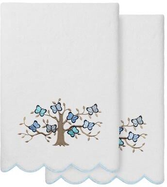 Authentic Hotel and Spa 100% Turkish Cotton TERESA Scallop Embellished Towel Collection.