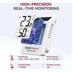 BaldrTherm Solar thermo-hygrometer White HCS702B*HWG023WBRF-V2*1, Thermometer + Hygrometer, Weiss