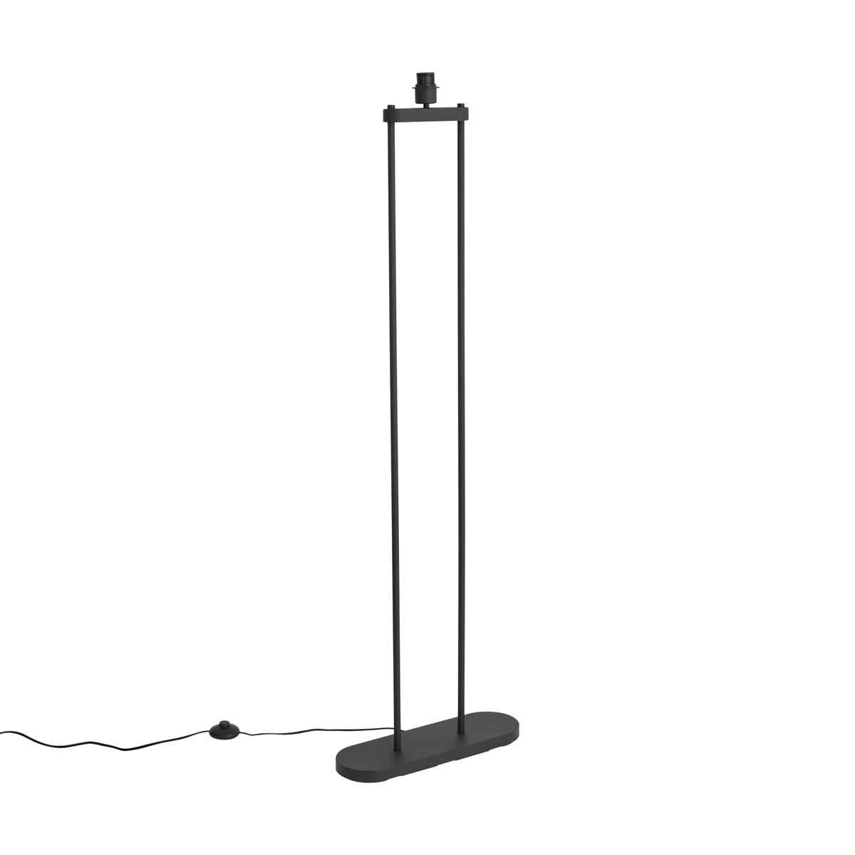 Moderne zwarte metalen vloerlamp met LED van Qazqa