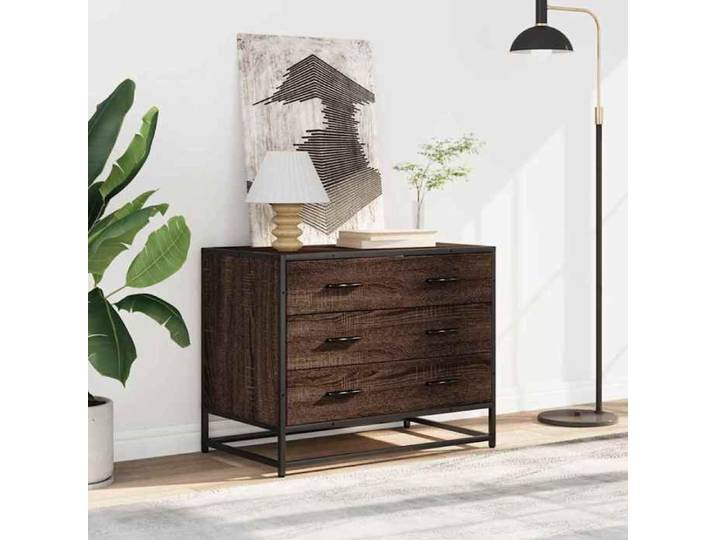 (15803)Moderne Commode chêne marron 70x41x56 cm bois d'ingénierie poid:21.45 kg