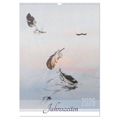 Jahreszeiten in Stil japanischer Malerei - Kunst (Wandkalender 2026 DIN A3 hoch), CALVENDO Monatskalender