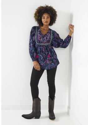 Plus Size Women's Boho Embroidered Blouse by Joe Browns in Boho Mixed Paisley (Size 14/16)