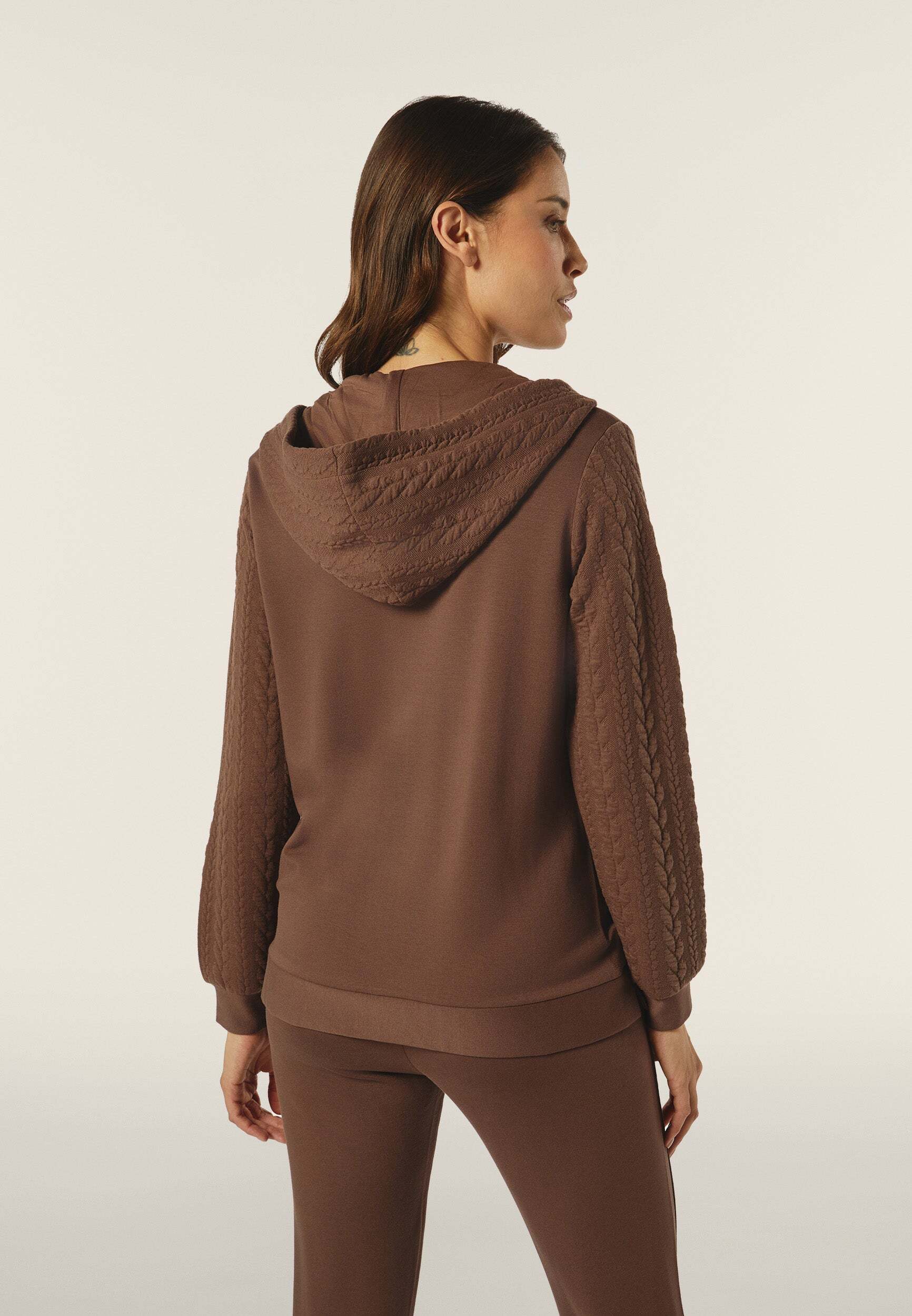 Sweatshirt FREDDY "Pullover F4WSLS1", Damen, Gr. XL, braun (shopping bag), Obermaterial: 48% Viskose CV. 47% Polyester PES. 5% Elasthan EL., Sweatshirts Sweatshirt shopping bag XL