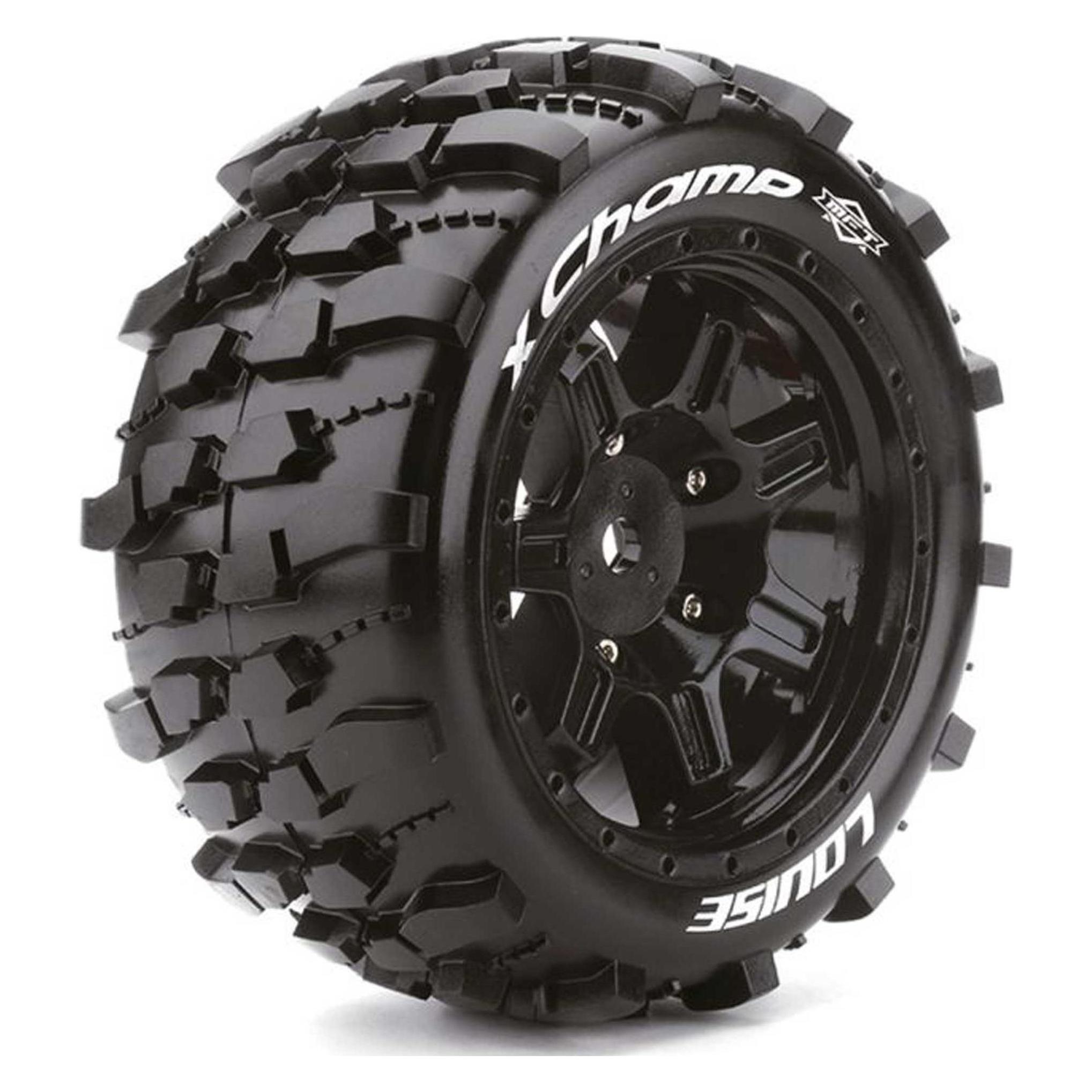 Louise x-champ sport-reifen felge schwarz 24mm traxxas x-maxx mft (2) (LOUT3349B)
