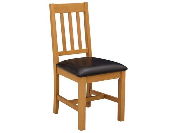 KKgypkn Esszimmerstuhl VENLO 2er Set Massivholz Eiche Schwarz Schaumstoffgepolsterte Sitzfläche, Stabile Rückenlehne, Pflegeleicht, Modernes Design für Küche