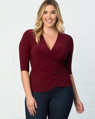 KIYONNA Femme Fatale Faux Wrap Top