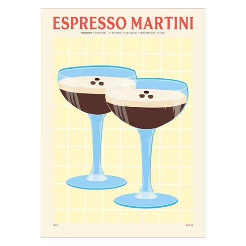 PSTR Studio x Elin PK Poster met Frame - Espresso Martini - 50 x 70 cm
