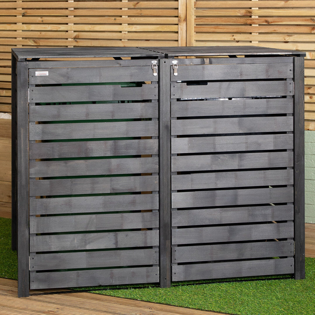 Samuel Alexander Wooden Double Bin Store 116cm H X 143cm W X 81cm D