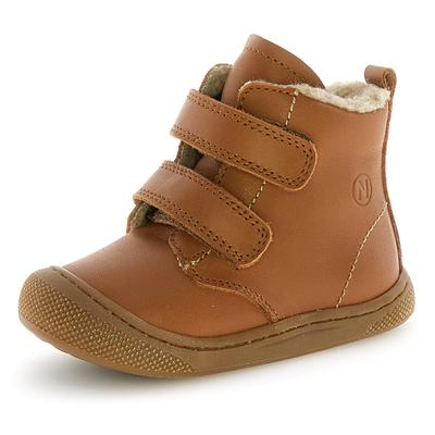 Lauflernschuh NATURINO "Bubble Wide", Baby, Gr. 25, braun, Nappaleder, unifarben, Schuhe Lauflernschuh, Klettstiefel mit Wollfutter, Größenschablone zum Download