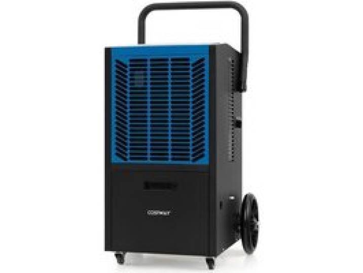 Déshumidificateur Professionnel 66L/Jour COSTWAY-Jusquà 418 m²-2 Vitesse de Ventilateur-Minuterie 24 H-Pompe-Tuyau de Vidange-Bleu