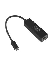Vision Verkabelt USB Typ-C Ethernet Schwarz Professional Black USB-C to Adaptor (TC-USBCETH/BL)