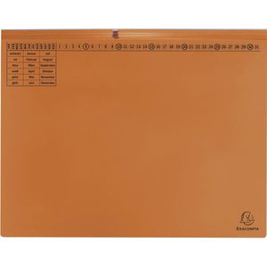 Exacompta Hängehefter 370409B, Exaflex Premium A4, 2x kaufmännisch, Tasche, orange, Karton, 25 Stück