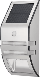 Uplift Curations Solar Power Outdoor LED Wall Lamp PIR Motion Sensor Waterproof IP65 Solar Security Garden Fence Light silver warm White 3000k