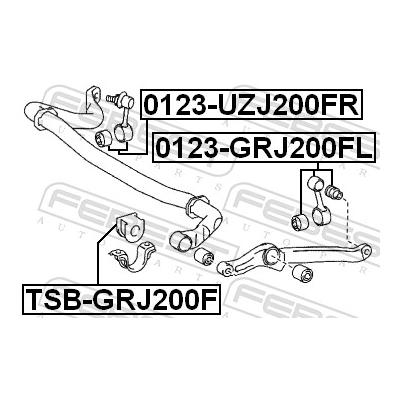 FEBEST Lagerung, Stabilisator TSB-GRJ200F Vorderachse für TOYOTA