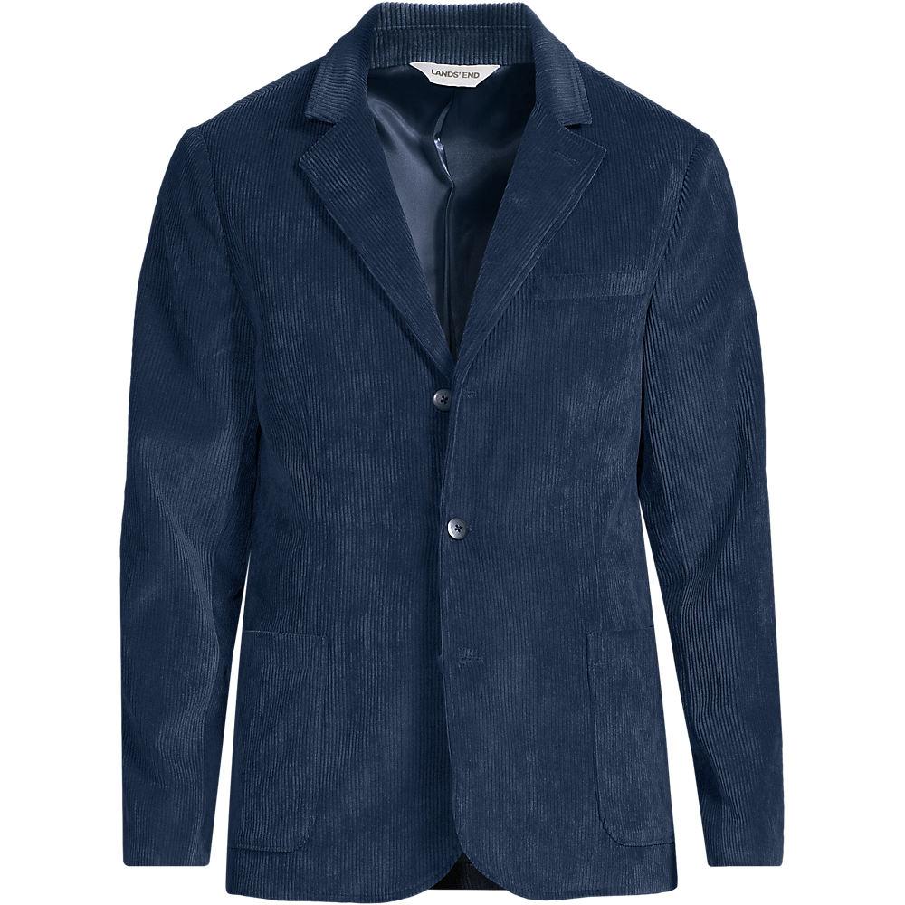 Cordblazer, Herren, size: regular, Blau, Polyester/Nylon/Polyester-Mischung, by Lands' End