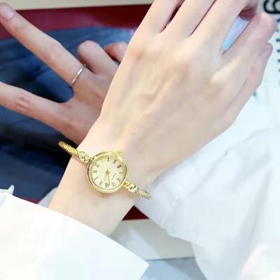 Quick Pick Pro Aurelia Gold Bangle Watch For Women Retro Quartz Bracelet Watch With Stainless Steel Chain roma Gold gold