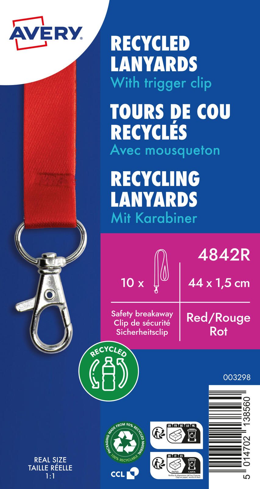 AVERY Zweckform Lanyards rot 4842R