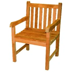 Lex Premium Teak Sessel mit Armlehne Gartenstuhl Gartensessel Gartenmöbel natur