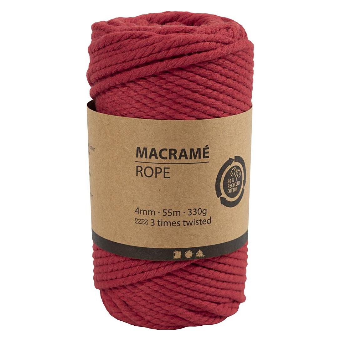 Creativ Company Baumwollgarn Macramé Kordel Rot (55 m) (977562)