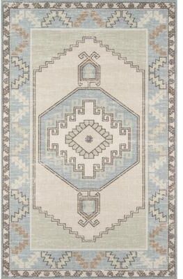 Momeni Anatolia Wool and Nylon Traditional Medallion Area Rug.