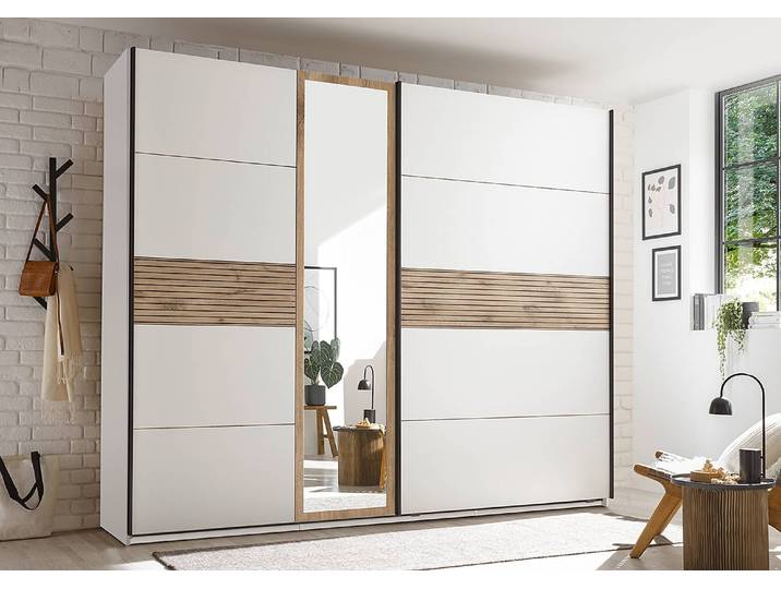 Schwebetürenschrank Riven 271 x 226 x 60cm Weiß