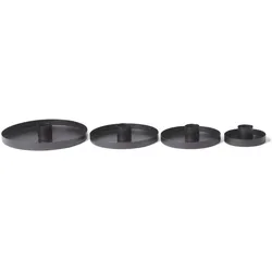 Novaliv, Kerzenständer, 12er-Set Stabkerzenhalter 6cm Metall rund Tafelkerzen matt SCHWARZ Kerzenhalter Adventskranz