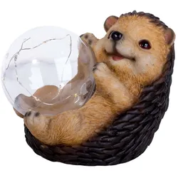 Solarleuchte Außenlampe Dekoleuchte LED Tierfigur Igel Kugel Skulptur Gartendeko