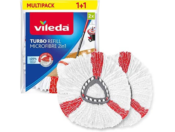 Vileda Turbo 2in1 Wischmopp Ersatzköpfe, Mikrofaser, 2 Stück