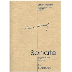 Sonate fis-Moll op.3 für Violine und Klavier, Fachbücher von Ernst Krenek