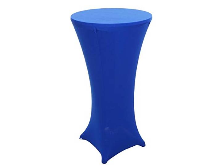 Mendler Set Stehtisch + Stehtischhusse HWC-J30 Ø60cm - Husse blau Bistrotisch, Tischhusse, klappbar höhenverstellbar