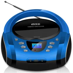 Cyberlux Tragbarer CD-Player Boombox CD/MP3 USB Kinder Radio blau