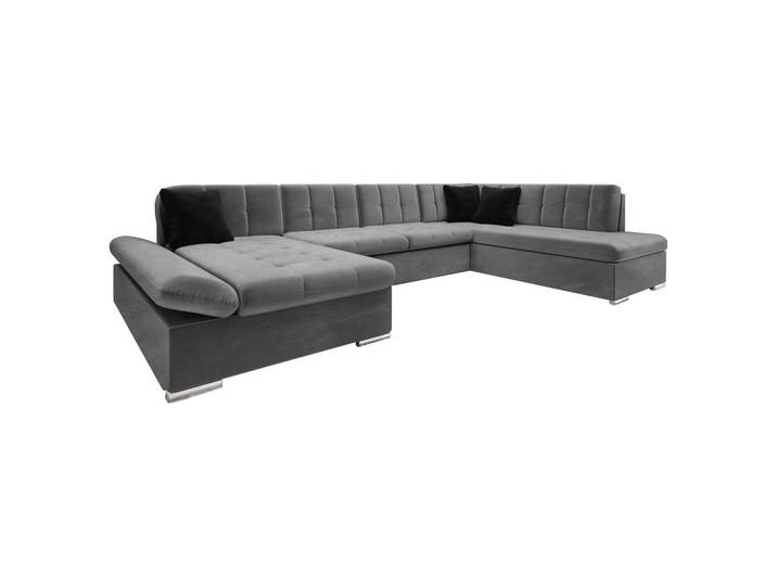 Mirjan24 Ecksofa Bergen, Seite: Links, Graphitfarben, U-Form,Rechteckig, 345x76x205 cm, Wohnzimmer, Sofas & Couches, Wohnlandschaften, Wohnlandschaften in U-Form