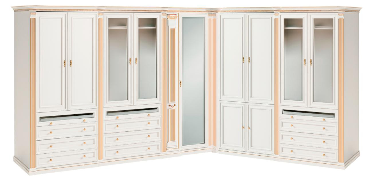 Moderne houten hoekkast voor de slaapkamer of tuin, 246 cm