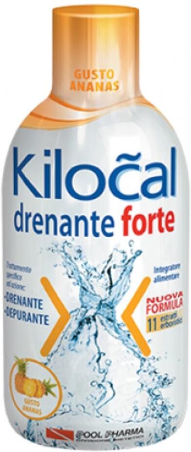 POOL PHARMA Srl Kilocal Drenante Forte Ananas 500ml - Integratore Alimentare Liquido con Zucchero ed Edulcorante