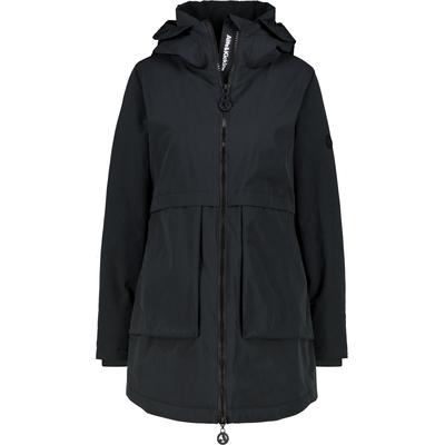 Winterjacke ALIFE & KICKIN "Damen MaluAK A Winterjacke, Jacke", Damen, Gr. M, schwarz, 100% Polyester, Jacken Winterjacke, Kapuze am Stehkragen, Zwei-Wege-Reißverschluss, Regular Fit