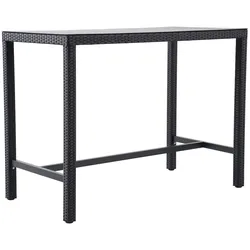 METRO PROFESSIONAL Gastro Bartisch Balsario, Alu/PE-Rattan, 140 x 70 cm, schwarz