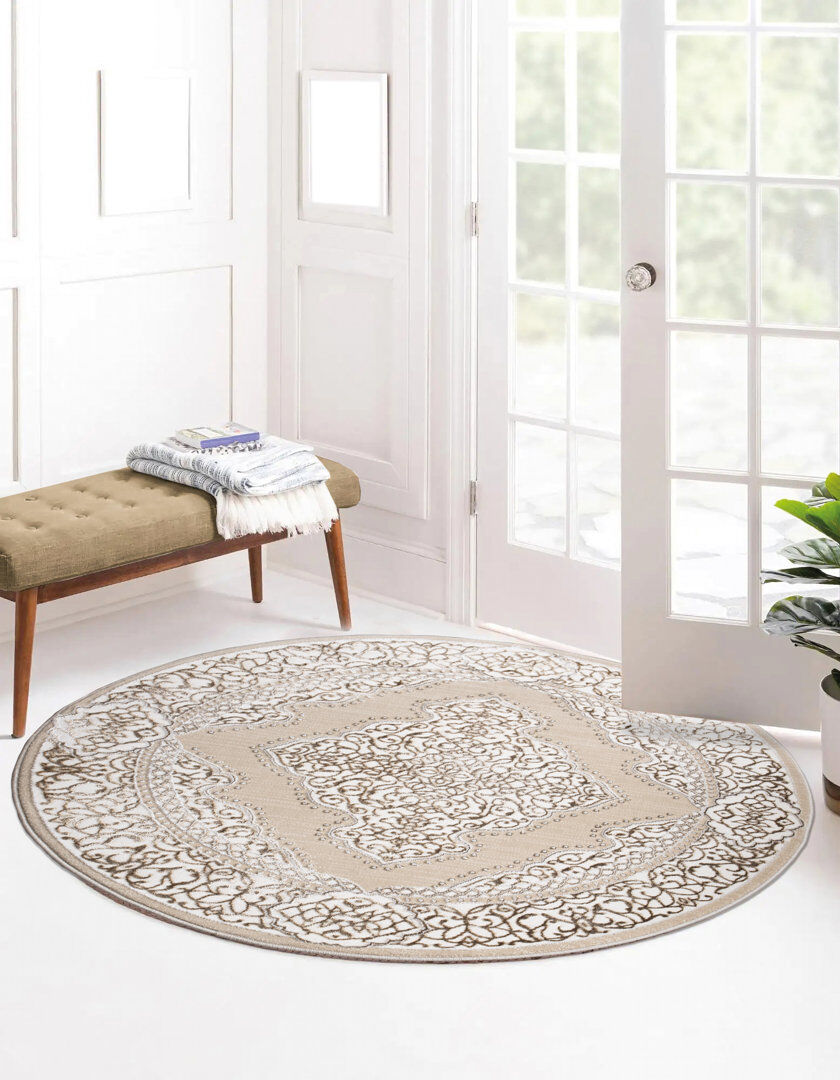 Latitude Vive Bensinger Abstract Kilim Beige Round 120cm