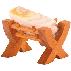 OSTHEIMER 42113 Krippe mit Kind II aus Holz Höhe 6,5cm Weihnachten Krippenfiguren