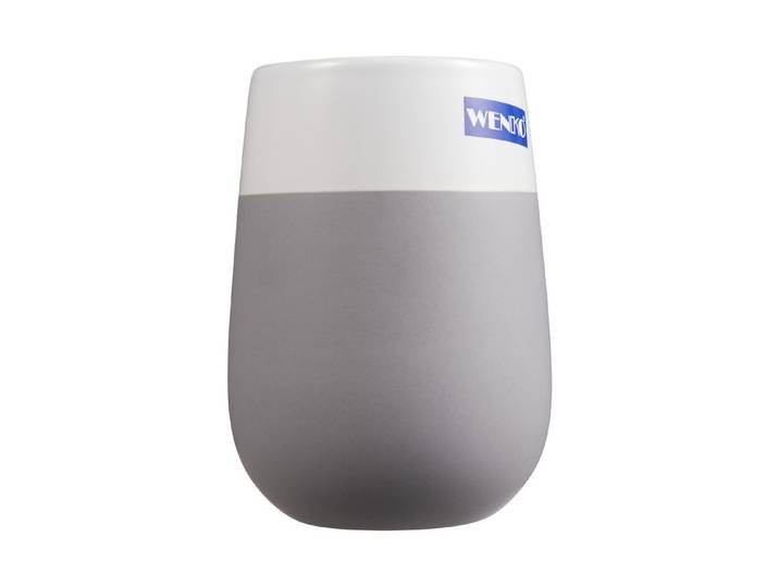 Wenko Zahnputzbecher Malta Grau-Weiss 10.5 × 8 × 8 cm
