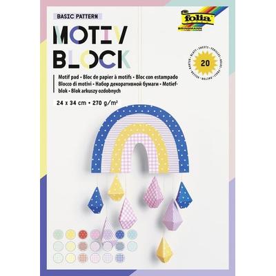 Folia Motivblock BASIC INTENSIV, 24x34cm, 20 Blatt, sortiert