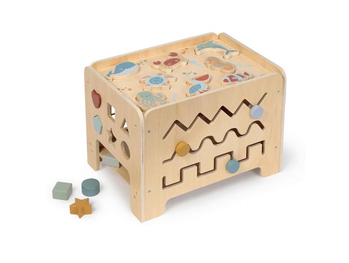 Musterkind Motorikspiel Abelia, Natur, Holz, 32x32x42 cm, EN 71, CE, Spielzeug, Kinderspielzeug, Konstruktionsspielzeug